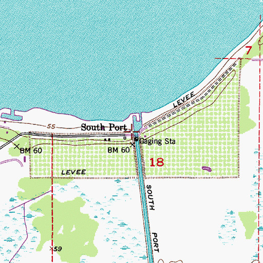 Topographic Map of South Port, FL