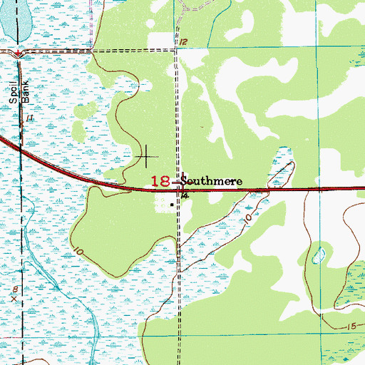 Topographic Map of Southmere, FL