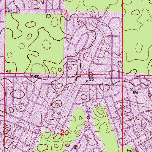 Topographic Map of Spring Hill, FL
