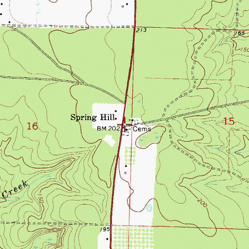 Topographic Map of Spring Hill, FL