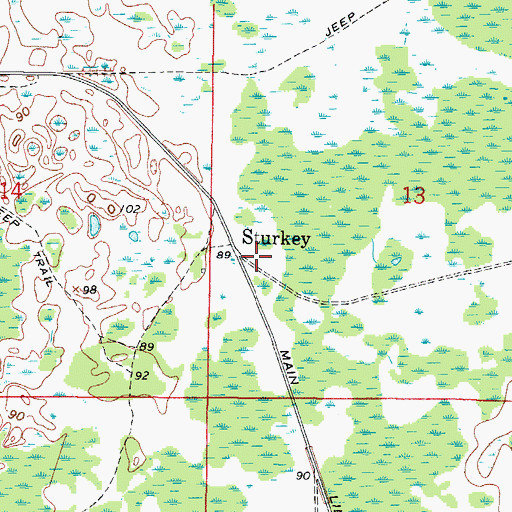 Topographic Map of Sturkey, FL