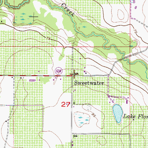 Topographic Map of Sweetwater, FL