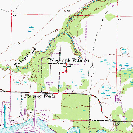 Topographic Map of Telegraph Estates, FL