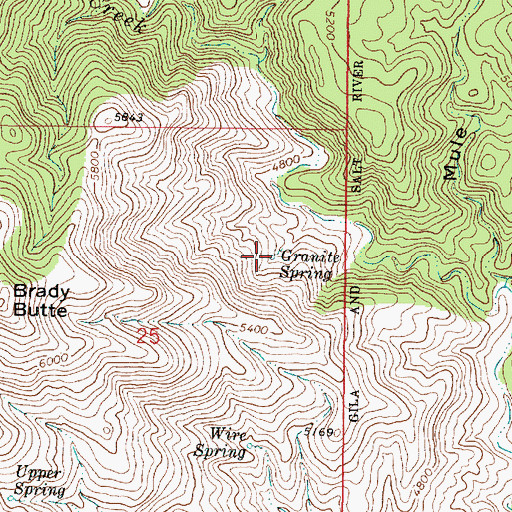 Topographic Map of Granite Spring, AZ