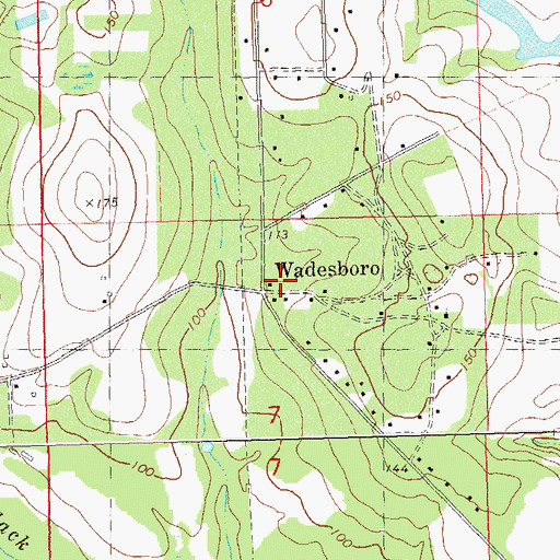 Topographic Map of Wadesboro, FL