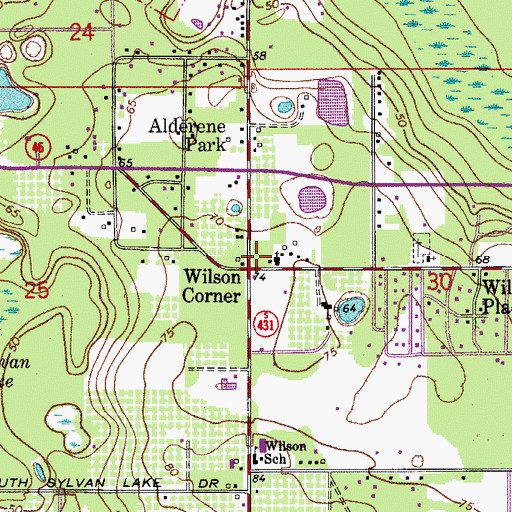 Topographic Map of Wilson Corner, FL