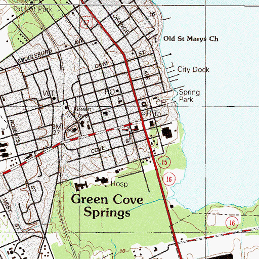 Topographic Map of Sacred Heart Catholic Church, FL