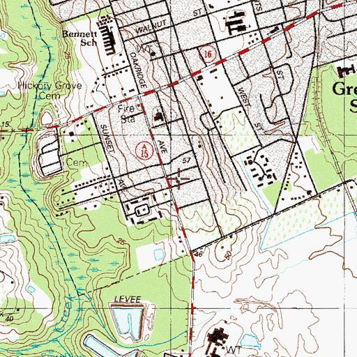 Topographic Map of Green Cove Springs Assembly of God Church, FL