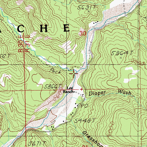 Topographic Map of Grant Creek, AZ