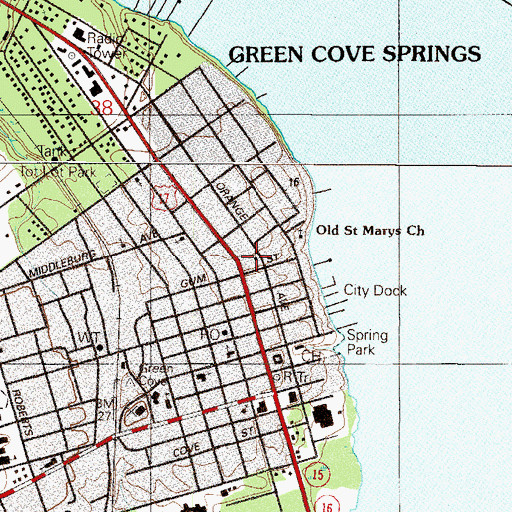 Topographic Map of First Presbyterian Church, FL