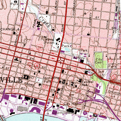 Topographic Map of Jacksonville, FL