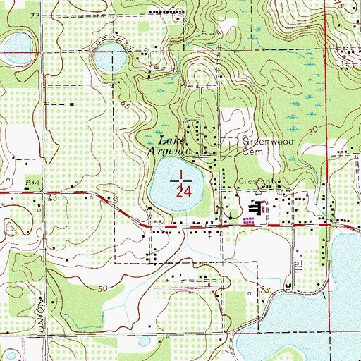 Topographic Map of Argenta Lake, FL