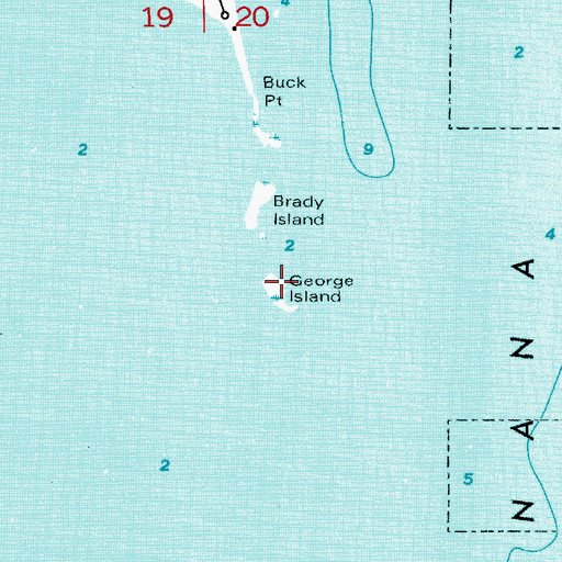 Topographic Map of Georges Island, FL