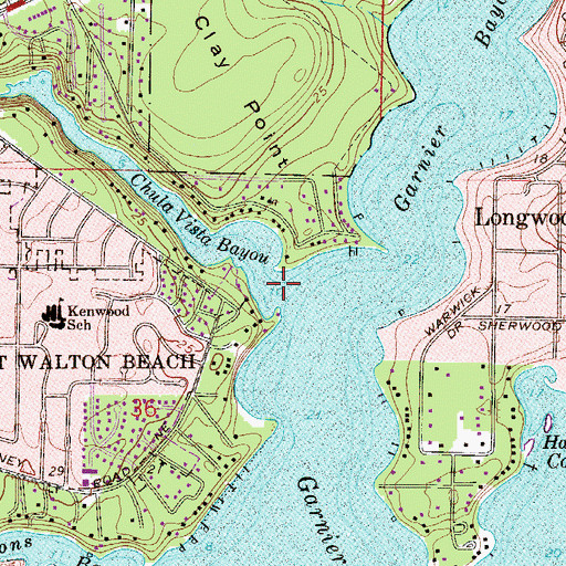 Topographic Map of Chula Vista Bayou, FL
