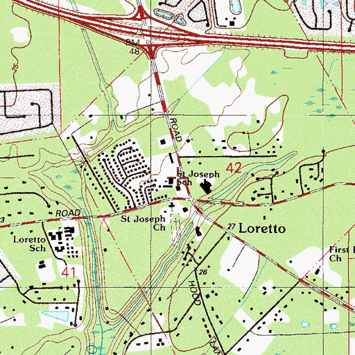 Topographic Map of Saint Joseph School, FL