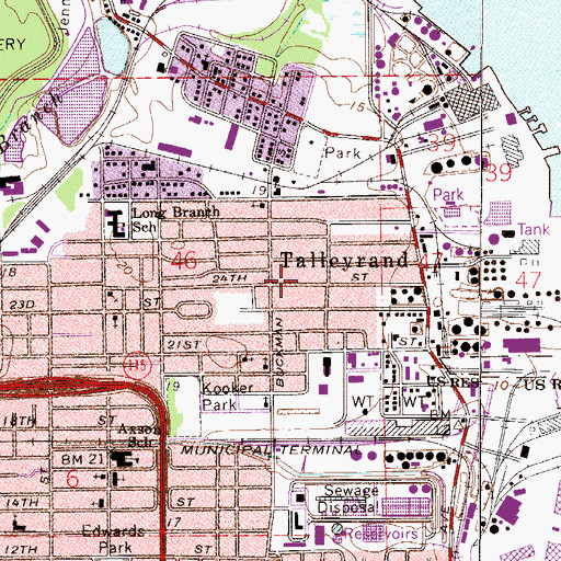 Topographic Map of Talleyrand, FL