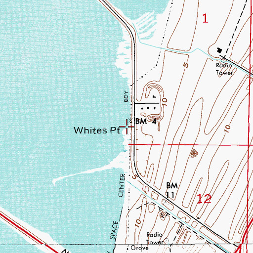 Topographic Map of Whites Point, FL