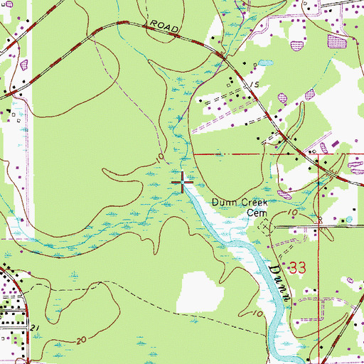 Topographic Map of Sweetwate Creek, FL