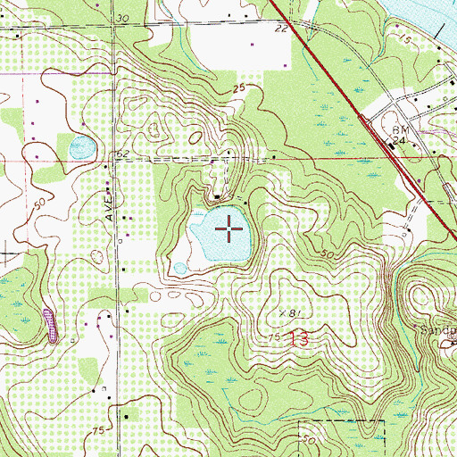 Topographic Map of Round Lake, FL