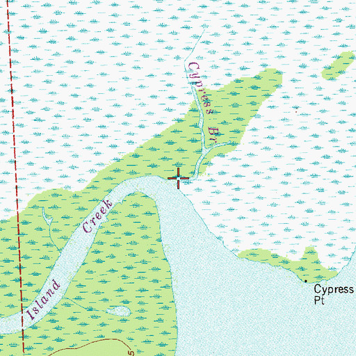 Topographic Map of Cypress Branch, FL