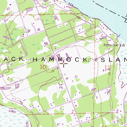 Topographic Map of Black Hammock, FL