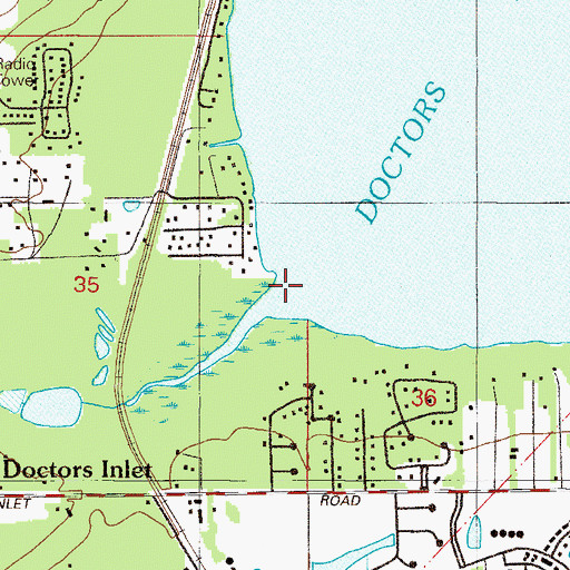 Topographic Map of Duck Creek, FL