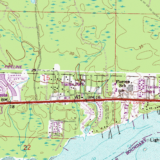 Topographic Map of Harris, FL