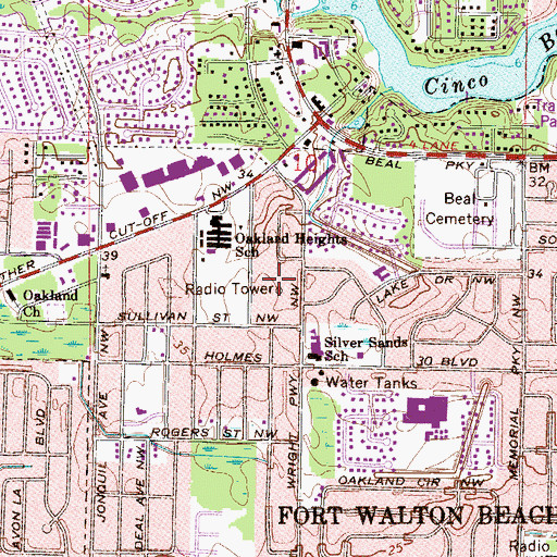 Topographic Map of WNUE, FL