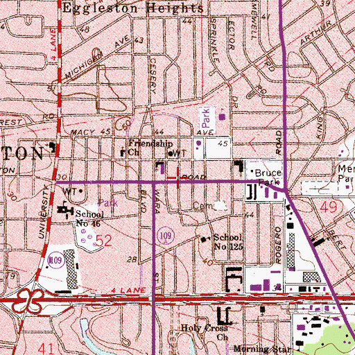 Topographic Map of Arlington Heights, FL