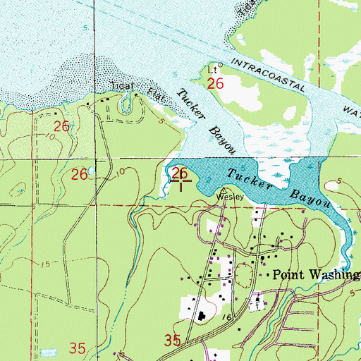 Topographic Map of Point Washington, FL