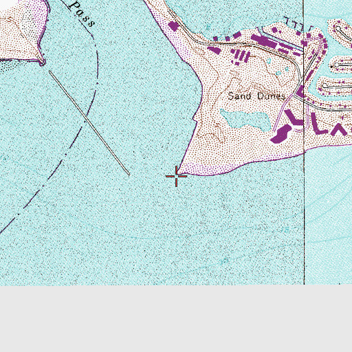 Topographic Map of Choctawatchee Bay Entrance, FL