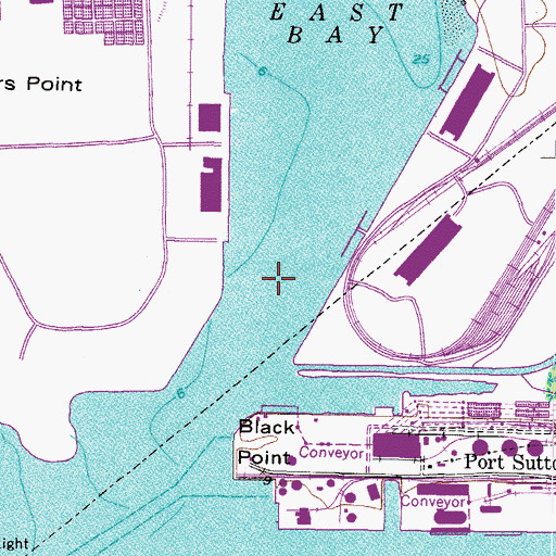Topographic Map of East Bay Channel, FL