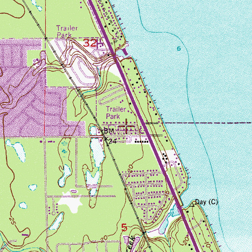 Topographic Map of Sherman Park, FL