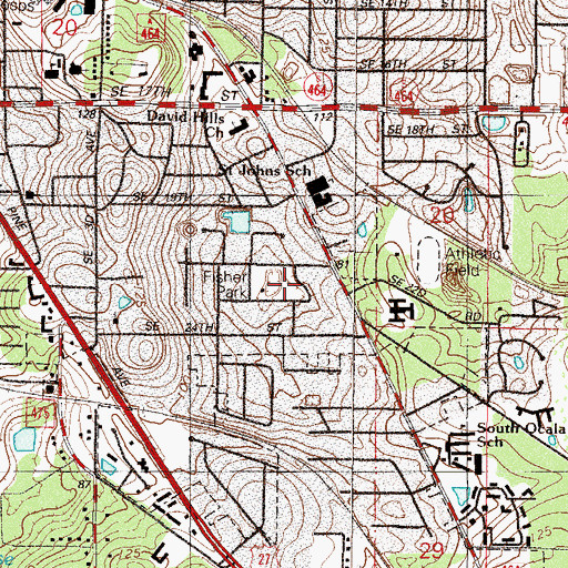Topographic Map of Fisher Park, FL