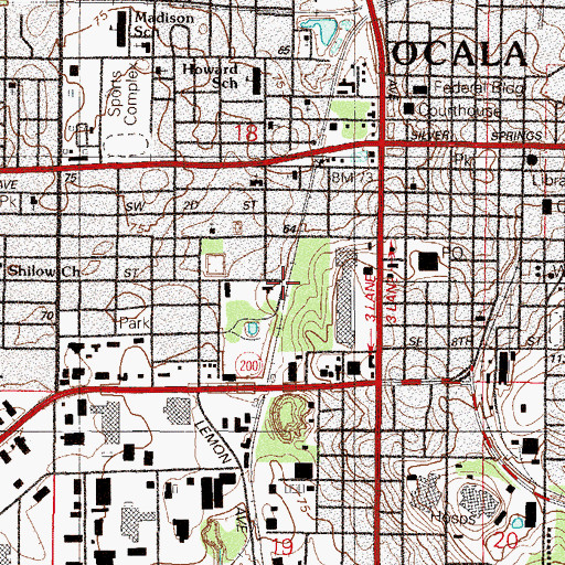 Topographic Map of Matthews Scippio School (historical), FL