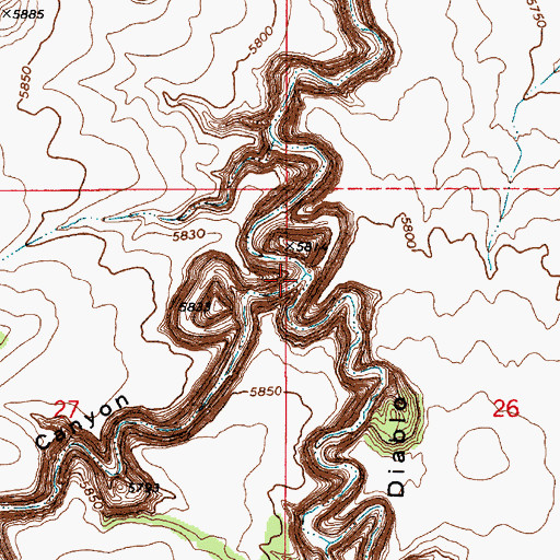 Topographic Map of Grapevine Canyon, AZ