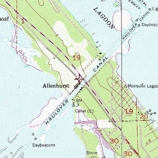 Topographic Map of Allenhurst, FL