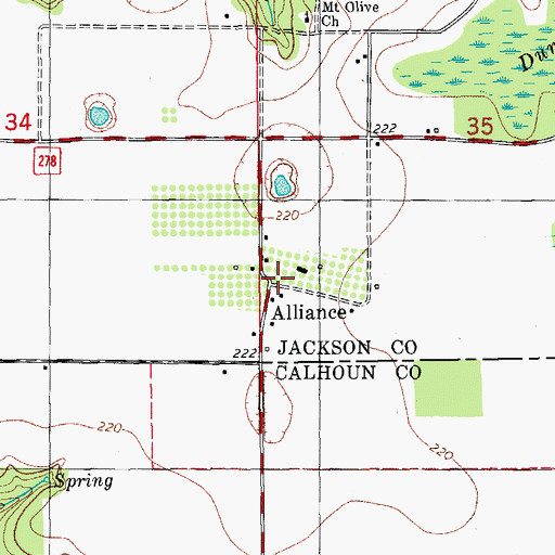 Topographic Map of Alliance, FL