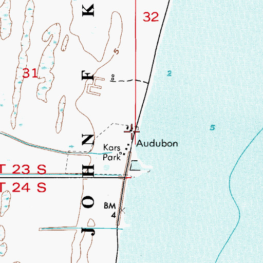 Topographic Map of Audubon, FL