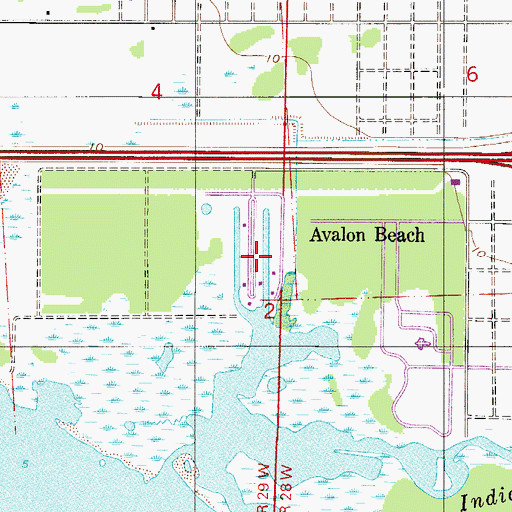 Topographic Map of Avalon Beach, FL