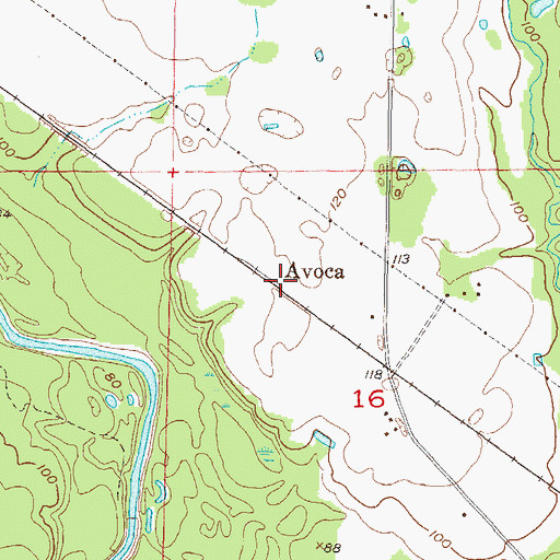 Topographic Map of Avoca, FL