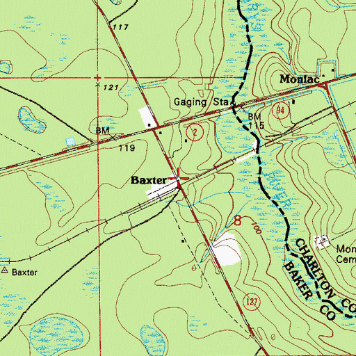 Topographic Map of Baxter, FL