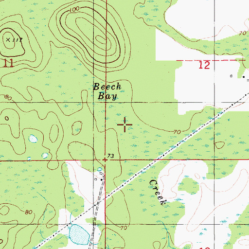 Topographic Map of Bayou Crossing, FL