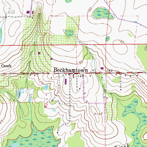 Topographic Map of Beckhamtown, FL