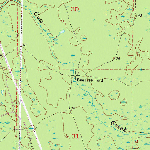 Topographic Map of Beetree Ford, FL