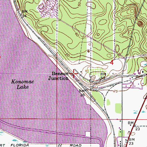 Topographic Map of Benson Junction, FL
