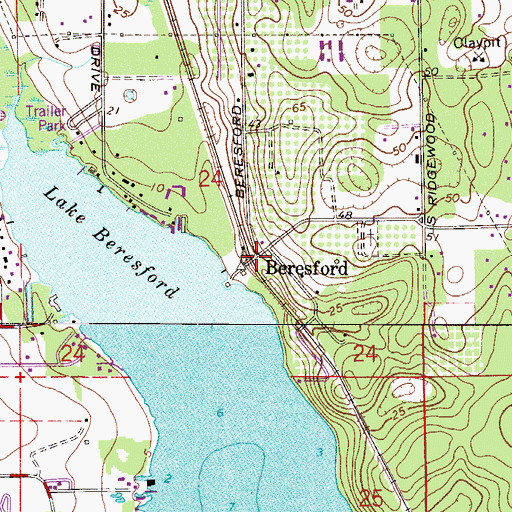 Topographic Map of Beresford, FL