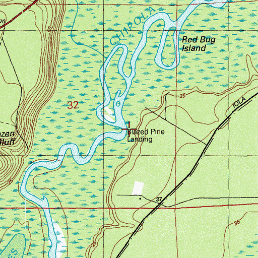 Topographic Map of Blazed Pine Landing, FL