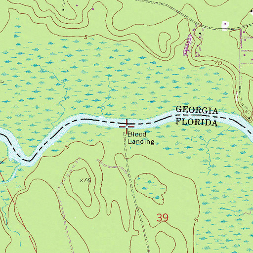 Topographic Map of Blood Landing, FL