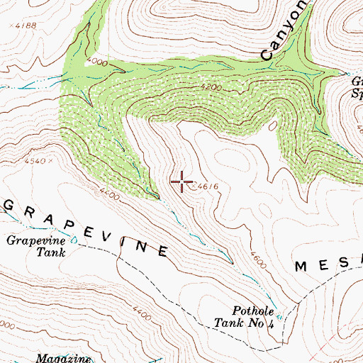Topographic Map of Grapevine Mesa, AZ